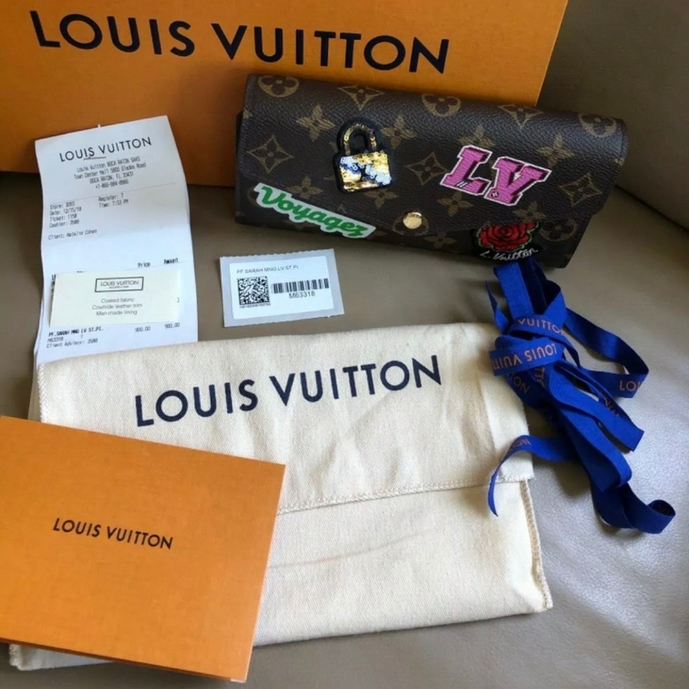 100% Authentic Louis Vuitton Sarah Monogram Wallet